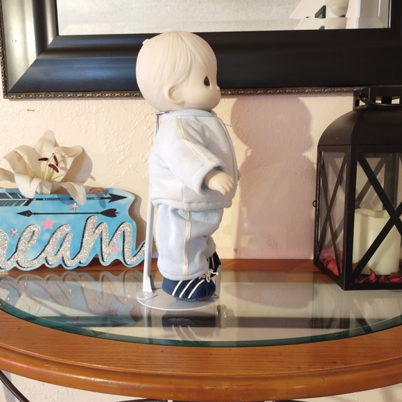Vintage 1984 Precious Moments Mikey Porcelain Doll 13" Tall Collectible on Blue. - Picture 3 of 11